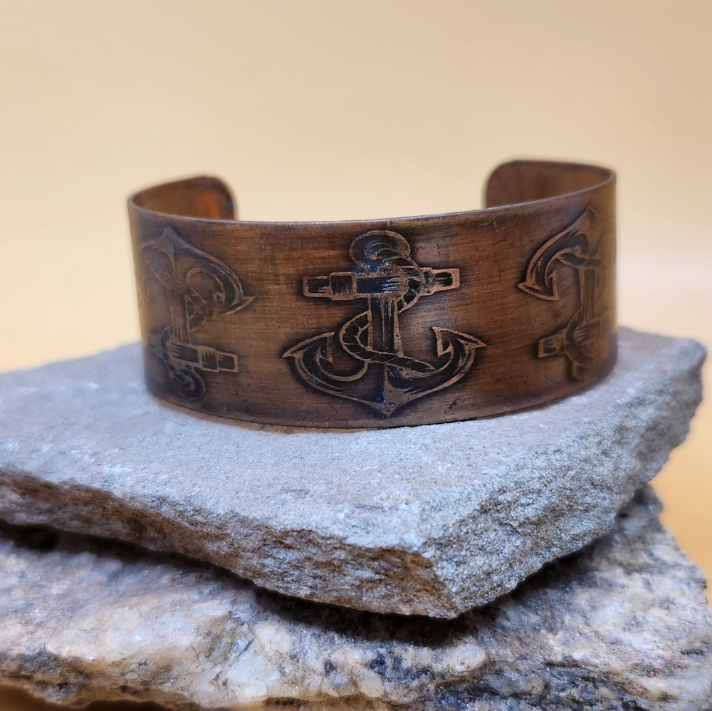 Handmade boho copper cuff